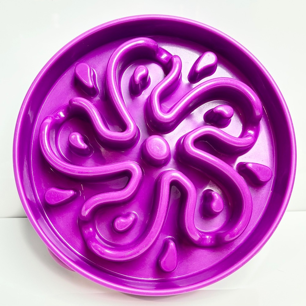 Outward Hound Fun Feeder Slo Bowl Purple Flower Maze Slow Feeder Dog Bowl Large